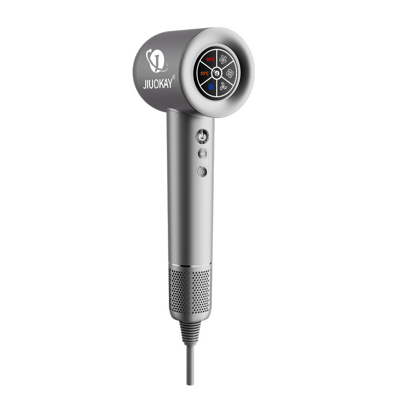 Secador de cabelo sem escova de alta velocidade de 1600W tela LCD iônica negativa secagem rápida sem frizz