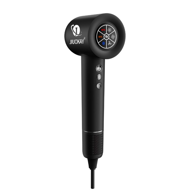Secador de cabelo sem escova de alta velocidade de 1600W tela LCD iônica negativa secagem rápida sem frizz