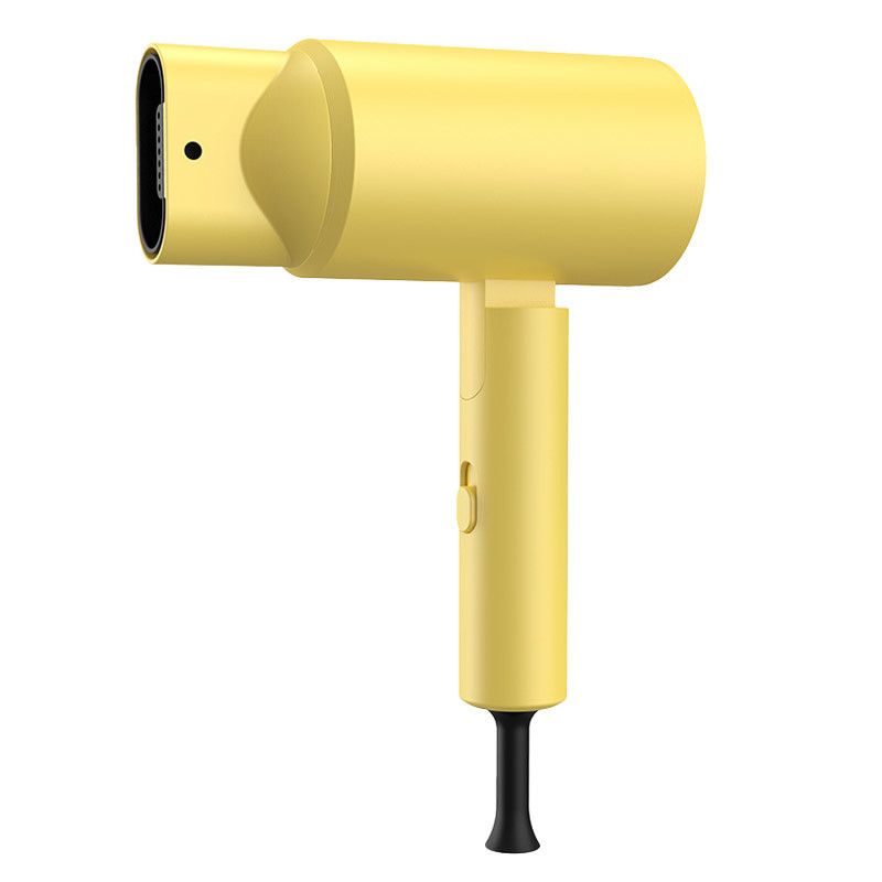 Secador de cabelo de tamanho de viagem de 800W com vento forte e motor de alta velocidade amarelo