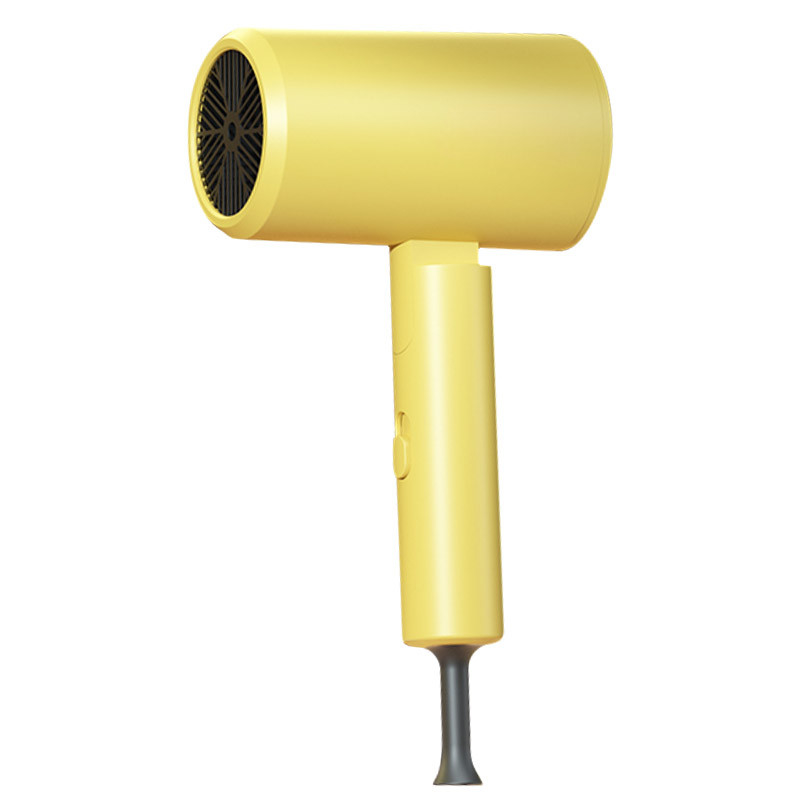 Secador de cabelo de tamanho de viagem de 800W com vento forte e motor de alta velocidade amarelo