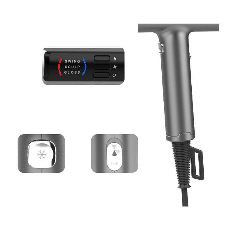 Secador de cabelo de sopro portátil cinza Vento forte Ar quente Ferramenta de estilo de proteção do cabelo