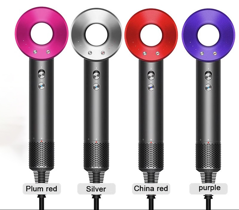 Secador de cabelo de alta velocidade de 1600W com 3 configurações de calor para casa ou viagem