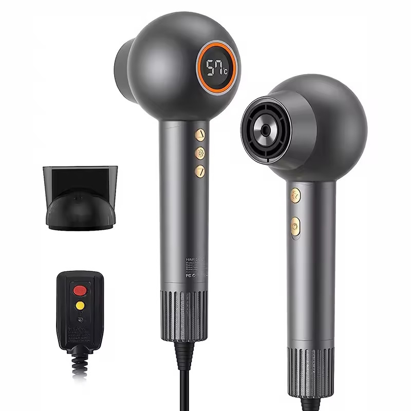 Secador de cabelo iônico portátil Ajustável de temperatura inteligente para dormitório em casa