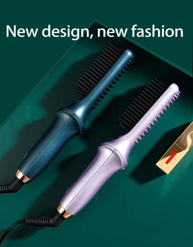 Pincel elétrico de endireitação com luz para cabelo natural brilhante