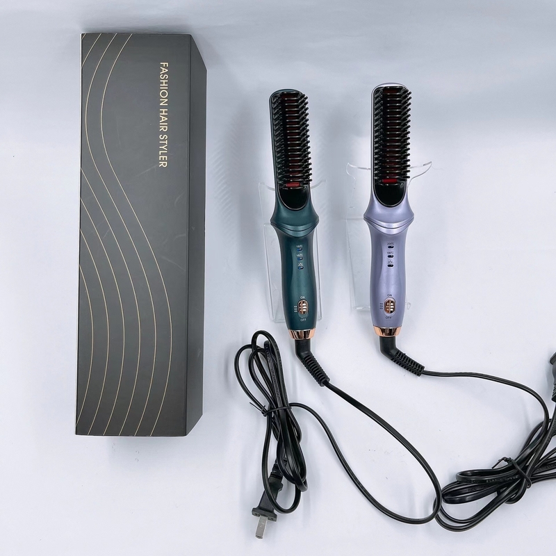 Blue Purple Hot Comb Hair Straightener para Mulheres com 3 Temps 20s de aquecimento rápido