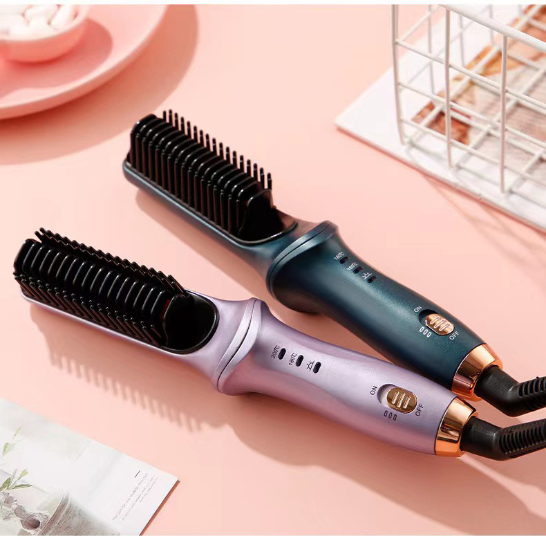 Blue Purple Hot Comb Hair Straightener para Mulheres com 3 Temps 20s de aquecimento rápido