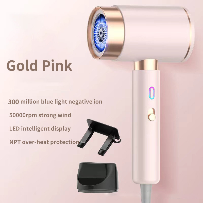 2000W High Speed Blue Light Led Display Switch On The Side Secador de cabelo rápido de secagem