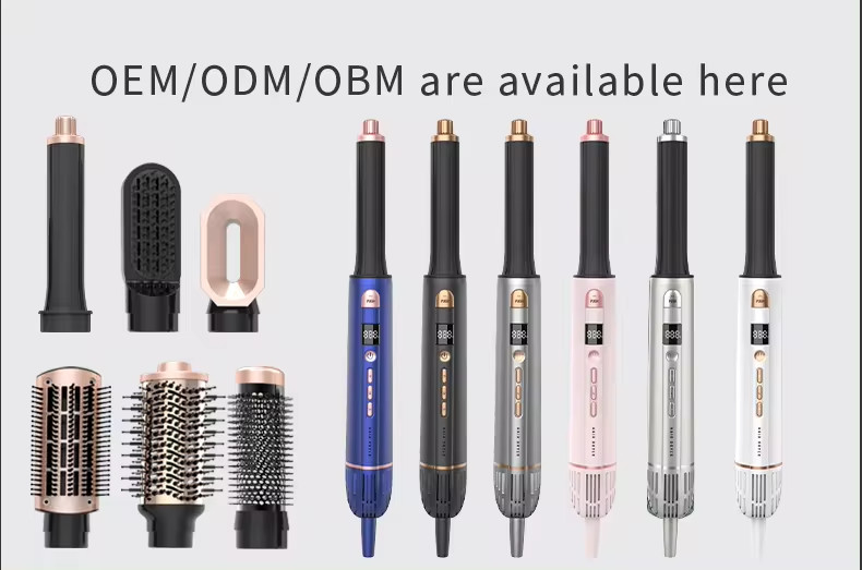 Novo Design 2024 Venda Quente 6 em 1 Multi Função Styler Air Wrap LCD Display Hot Air Brush