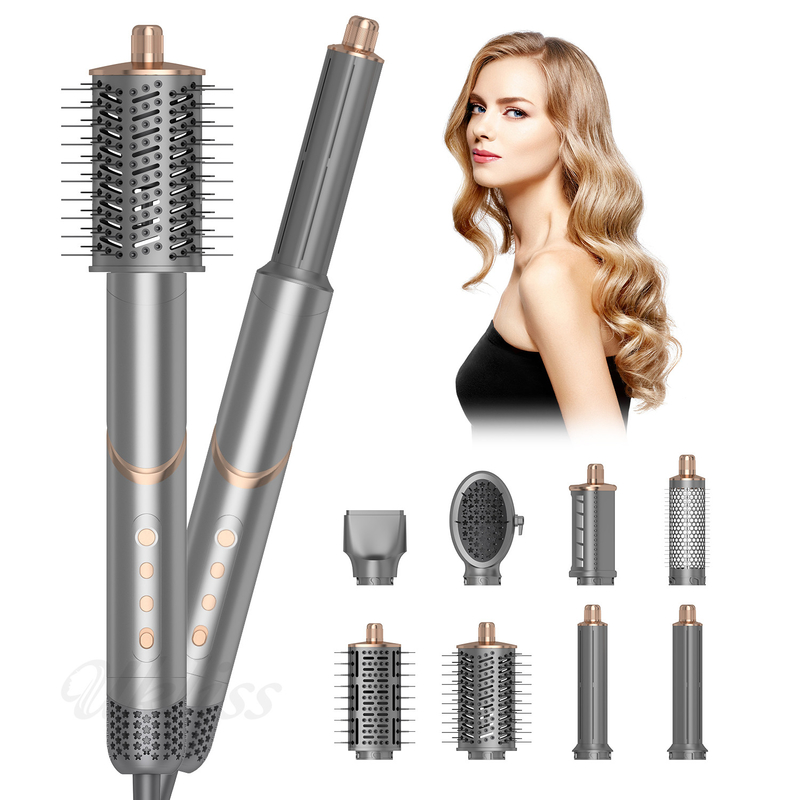 8 em 1 Estilo Rápido Multifunção Pincel de Ar Quente Peixe dobrável Viagens ao ar livre Air Wrap One Step Styler