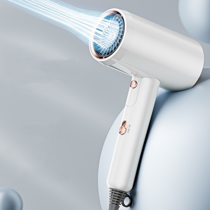 Secador de cabelo de íons negativos de luz azul de 2400W com 2 ajustes de calor e acessórios