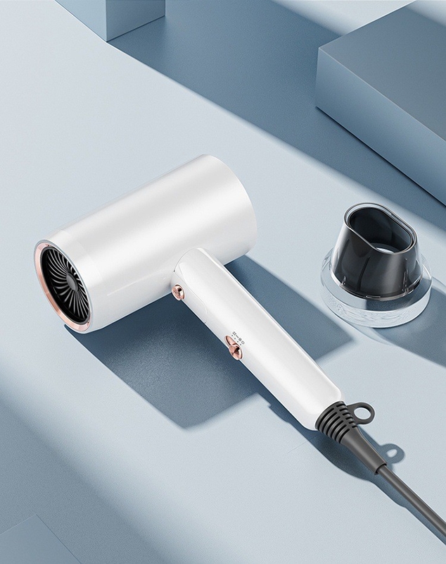 Secador de cabelo de íons negativos de luz azul de 2400W com 2 ajustes de calor e acessórios