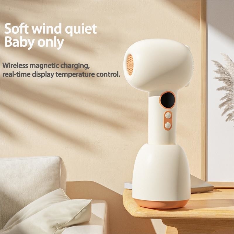 Secador de cabelo para bebê sem fio Quente Quente Ar Recarregável Pequeno Secador de cabelo para bebê com 3 configurações