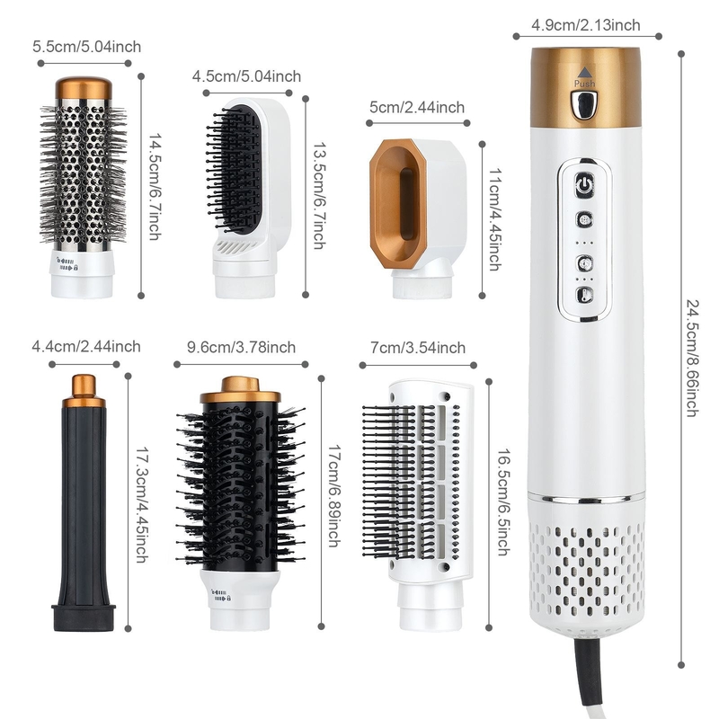 6 em 1 secador de ar quente escova de cabelo profissional alisador de cabelo escova de cabelo de alta velocidade secador de cabelo