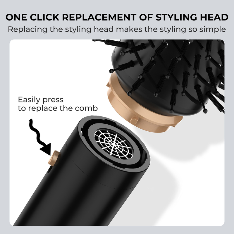 Profissional 6 em 1 Poderoso Estirador de cabelo dobrável de ar quente Secador de cabelo Iônico Salão de beleza Balck Golden