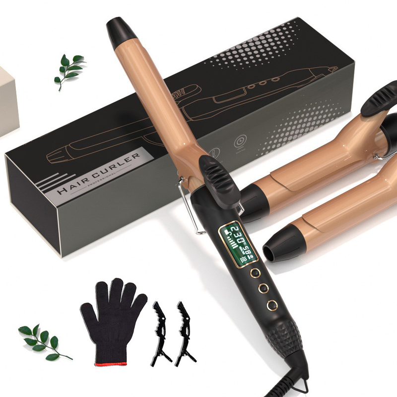 Multiplas Dimensões Curler Eléctrico de Cabelos Com Display LCD E 360° Rotating Cable DC Motor