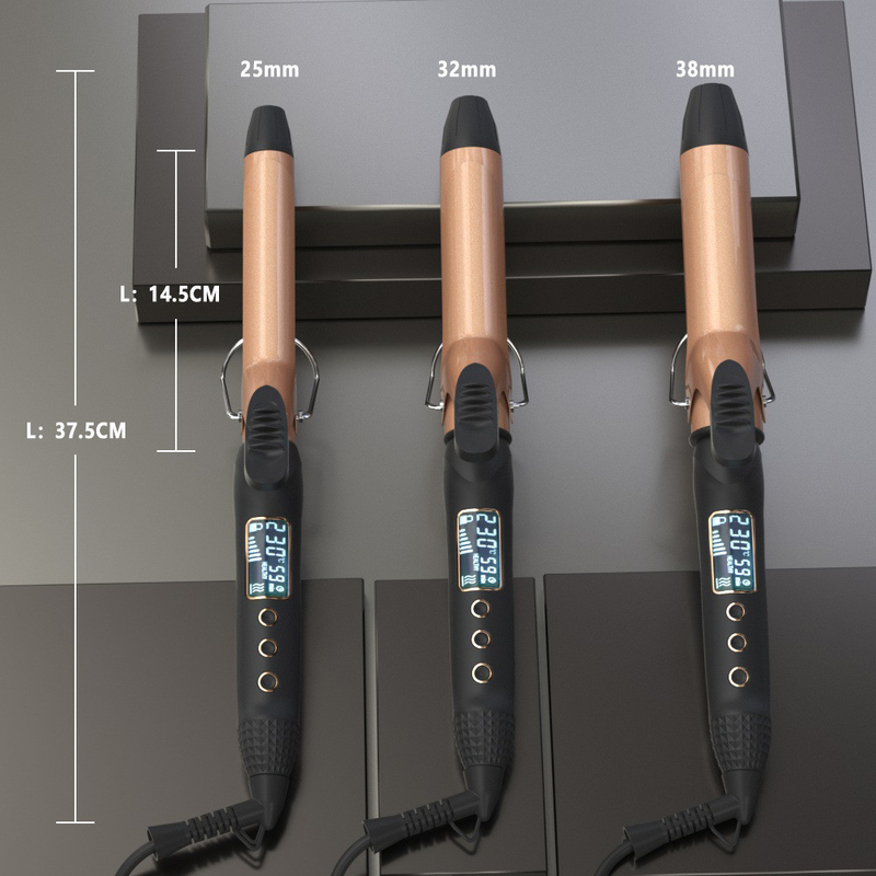 Multiplas Dimensões Curler Eléctrico de Cabelos Com Display LCD E 360° Rotating Cable DC Motor