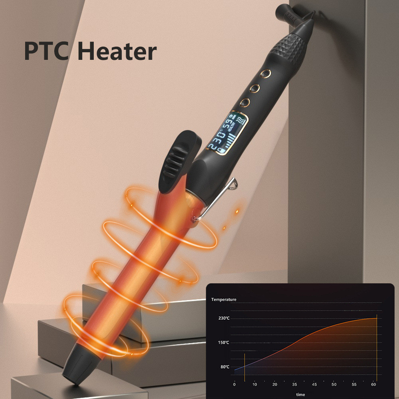 Multiplas Dimensões Curler Eléctrico de Cabelos Com Display LCD E 360° Rotating Cable DC Motor