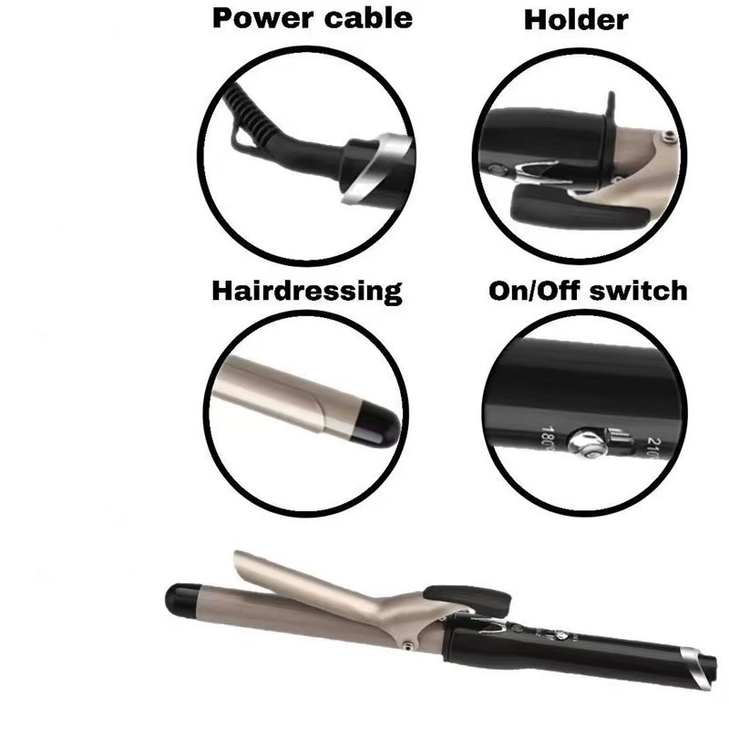 45W Cabeleireiros Iões Negativos Cuidados de Alumínio Big Wand Wave Curling Irons Fast Heating Hair Styler