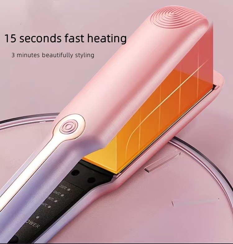 Limpador de cabelo de placa larga de aquecimento rápido com tecnologia cerâmica PTC 160C 180C 200C 220C