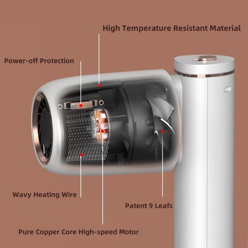 Secador de cabelo sem fio secador de cabelo portátil com vento quente e frio para viagens ao ar livre