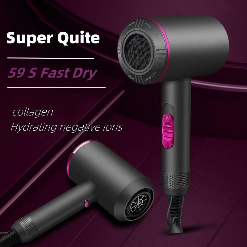 1300W Poderoso Secador de cabelo Motor AC Secador rápido Ajuste de aquecimento iónico com 1 difusor e 2 bicos de concentração