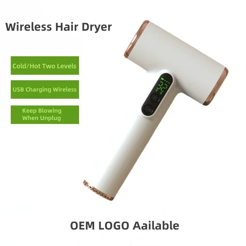 Tamanho de viagem Secadores de cabelo sem fio de bateria de 200W com baixo ruído