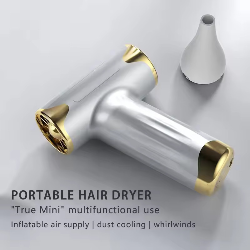 4 Níveis de calor Secador de cabelo sem fio com longa duração da bateria e bocal/difusor