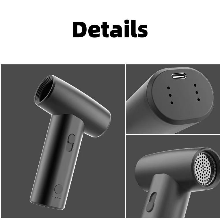 Set de secador de cabelo recarregável 80W Mini secador de cabelo sem folhas para casa e ao ar livre