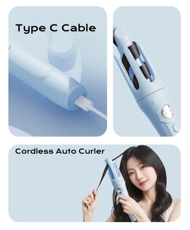 Porta-vozes de aquecimento rápido de curvas duradouras Secador de cabelo Styler Curling sem fio Ferro de titânio Ferro plano