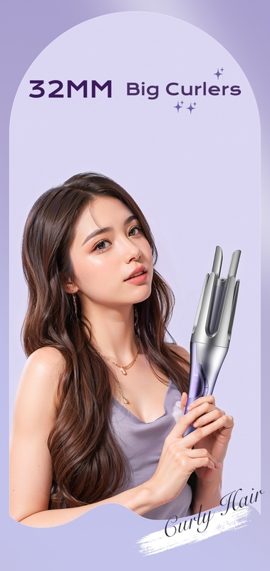 Cabelo curto Ferro de curling sem fio para viagens e estilo diário Tamanho 32 * 6cm