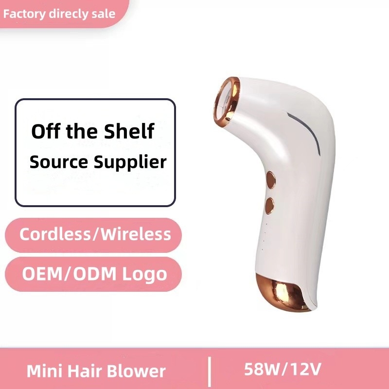 Secador de cabelo portátil de 60W alimentado por bateria sem fio Cool Shot Botão Concentrador Tipo de bocal