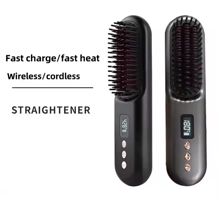 Escova de endireitação de cabelo sem fio com 4 configurações de temperatura PD20W de carregamento rápido Design de aquecimento rápido anti-escaldamento