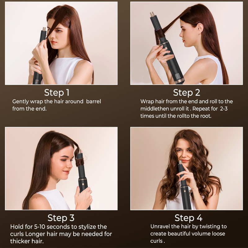 5 em 1 ferramenta elétrica de estilhaçamento de cabelo Custom Logo LED multifuncional de cabelo curl Set com 1000W de potência e 1,8m comprimento de fio