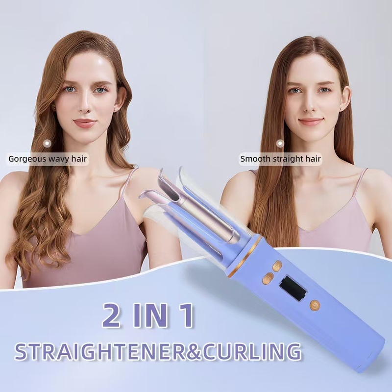 USB Recarregável Portavel Curling de cabelo viagem sem fio Mini Curling de cabelo de ferro automático LCD Display Temperatura