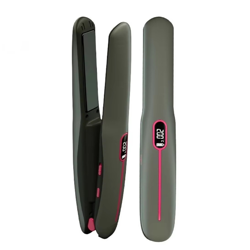 Recarregável 2 em 1 alisador de cabelo sem fio endireitamento sem fio curling com bateria de 4800mAh e multi-temperatura