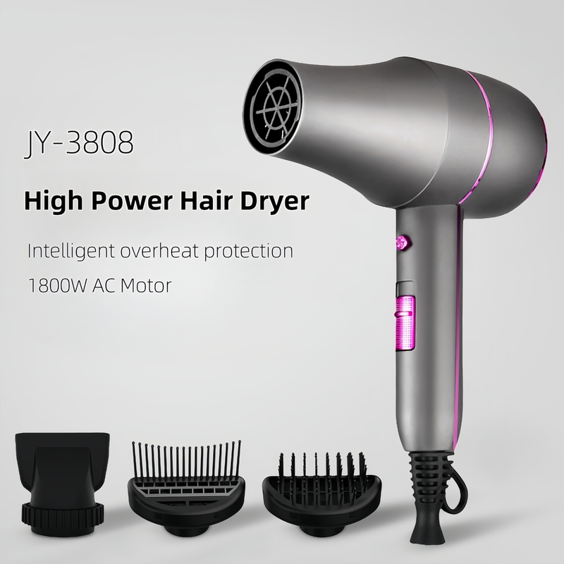 Secador de cabelo a motor de 1800W AC para salão profissional de desempenho com cabo de alimentação de 2m Secagem rápida sem frizz
