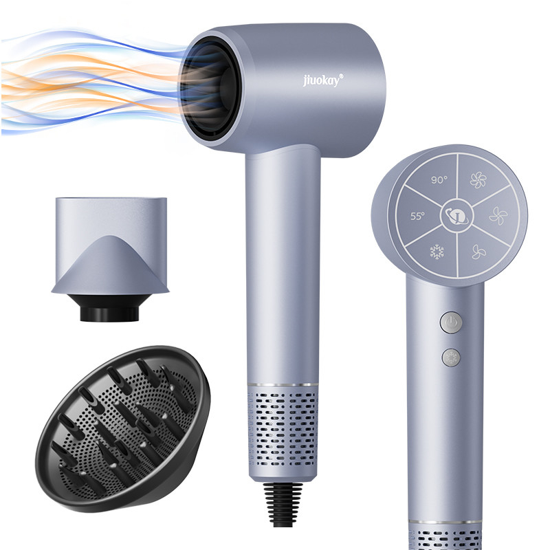 Secador de cabelo de salão profissional de 1800W de alta potência 5 bilhões de plasma leve secador de cabelo rápido com logotipo personalizado e três bicos