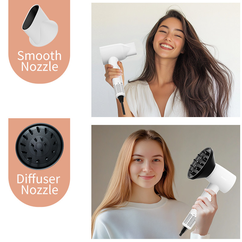 Viagem 1800W Alta Velocidade Secador de cabelo motor sem escova com 110.000 Rpm e 5 bilhões de plasma