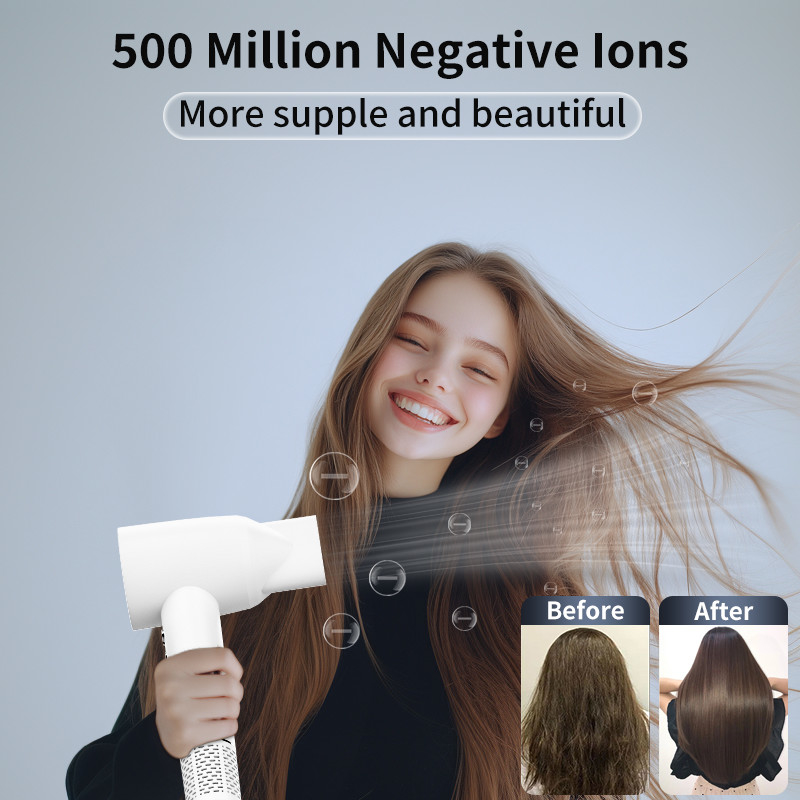 Viagem 1800W Alta Velocidade Secador de cabelo motor sem escova com 110.000 Rpm e 5 bilhões de plasma