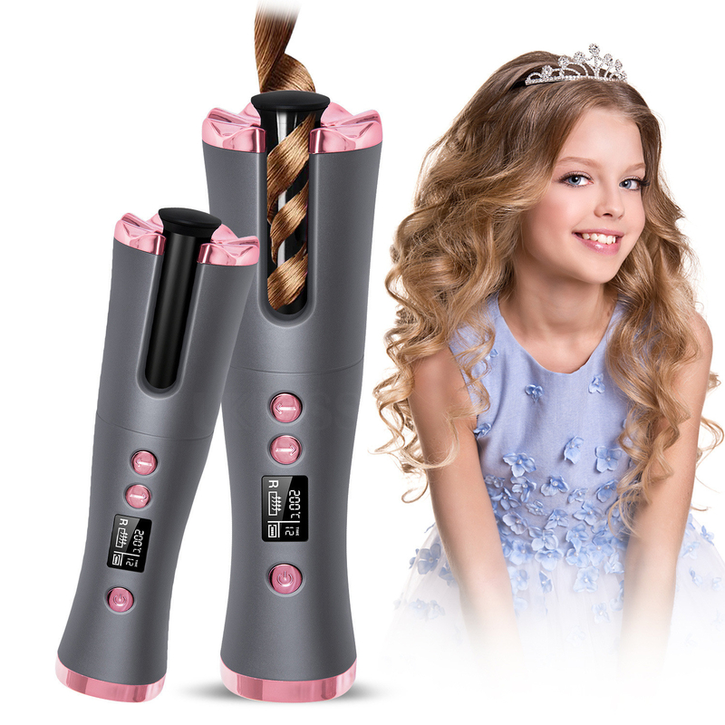 15W Cordless Automatic Hair Curler Portátil Tipo-C recarregável aquecimento rápido Design compacto