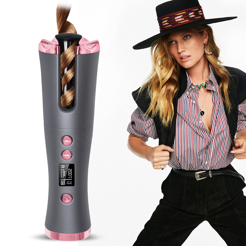 15W Cordless Automatic Hair Curler Portátil Tipo-C recarregável aquecimento rápido Design compacto