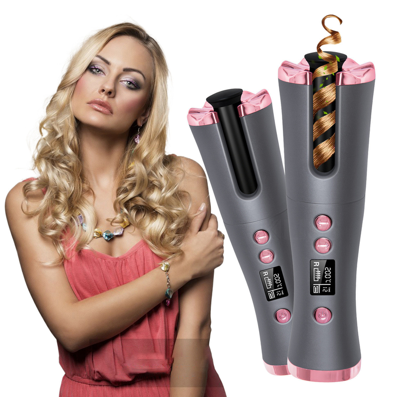 15W Cordless Automatic Hair Curler Portátil Tipo-C recarregável aquecimento rápido Design compacto