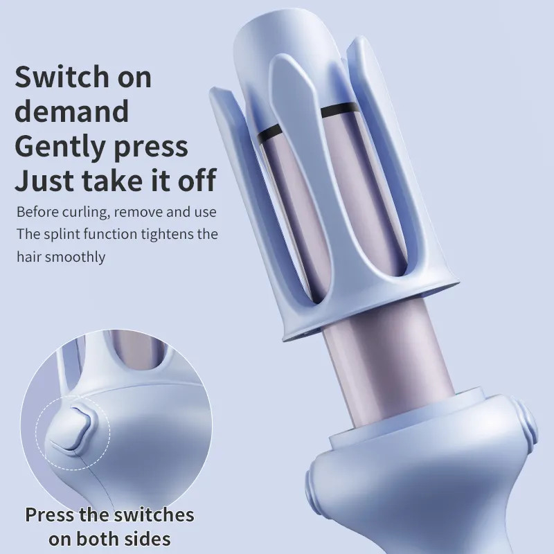 2 em 1 Ferro automático de curling 35W aquecimento rápido com som de bip para cabelo encaracolado e reto