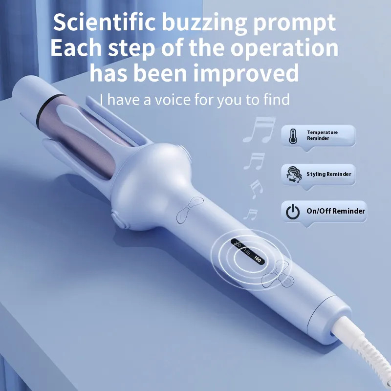 2 em 1 Ferro automático de curling 35W aquecimento rápido com som de bip para cabelo encaracolado e reto