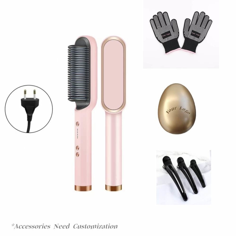 45W Limpeza de cabelo Pincel Anti-escaldamento Pincel de cabelo de íons negativos Pincel de estilo de íons negativos Aquecimento rápido 5 níveis de temperatura ajustáveis