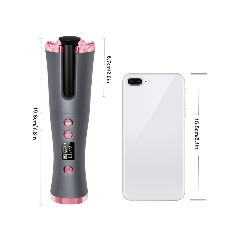 Design sem fio de carregamento USB Mini portátil de ferro curling adequado para viagens e uso doméstico