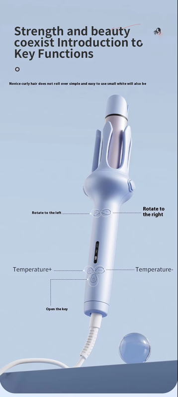Ferro de curling de cabelo profissional, varinha de curling de cerâmica de 1 polegada com curling de cabelo de temperatura ajustável