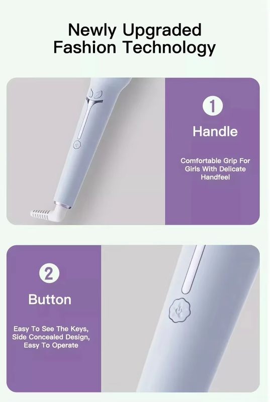 Ferro de curling de salão 2 em 1 Curler de cabelo e alisador com aquecimento rápido