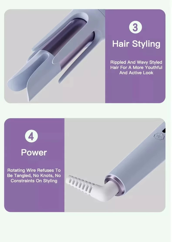 Ferro de curling de salão 2 em 1 Curler de cabelo e alisador com aquecimento rápido