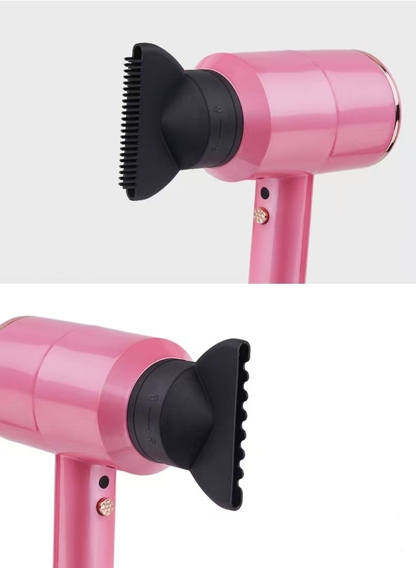 Secador de cabelo rosa com 3 acessórios profissionais para vento forte e cuidado suave adequado para todos os tipos de cabelo